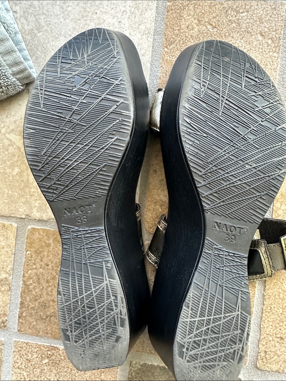 Naot Metallic Double-Strap Slide Sandal - Pewter Black Accents - Picture 5 of 8